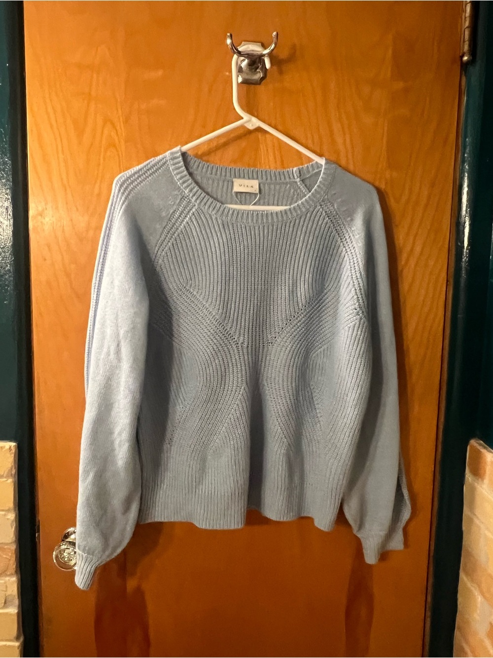 VILA Pale Blue Crewneck Sweater